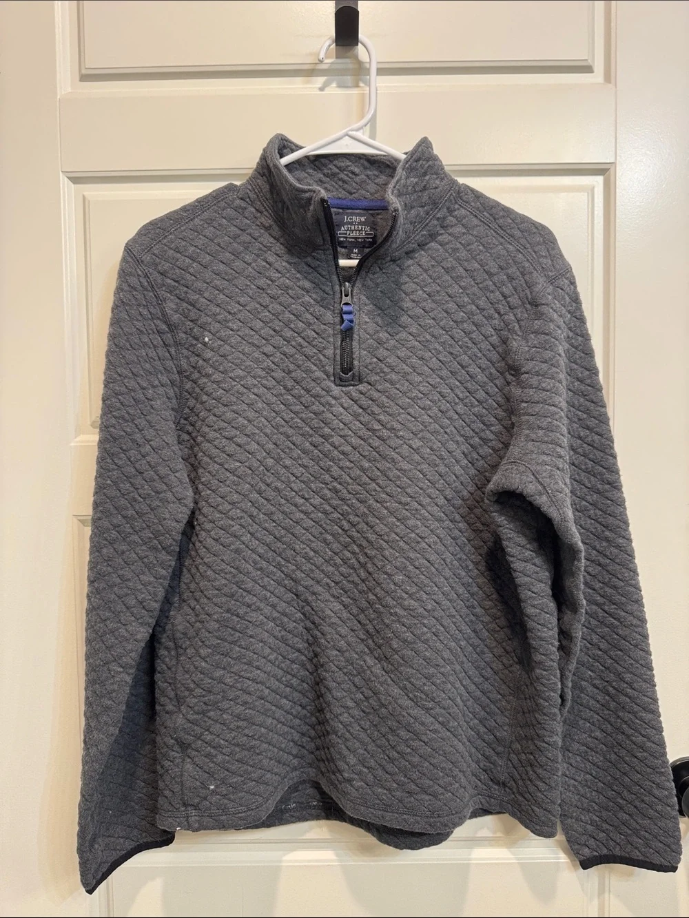 J. Crew Quilted Half-Zip Sweater - Gray